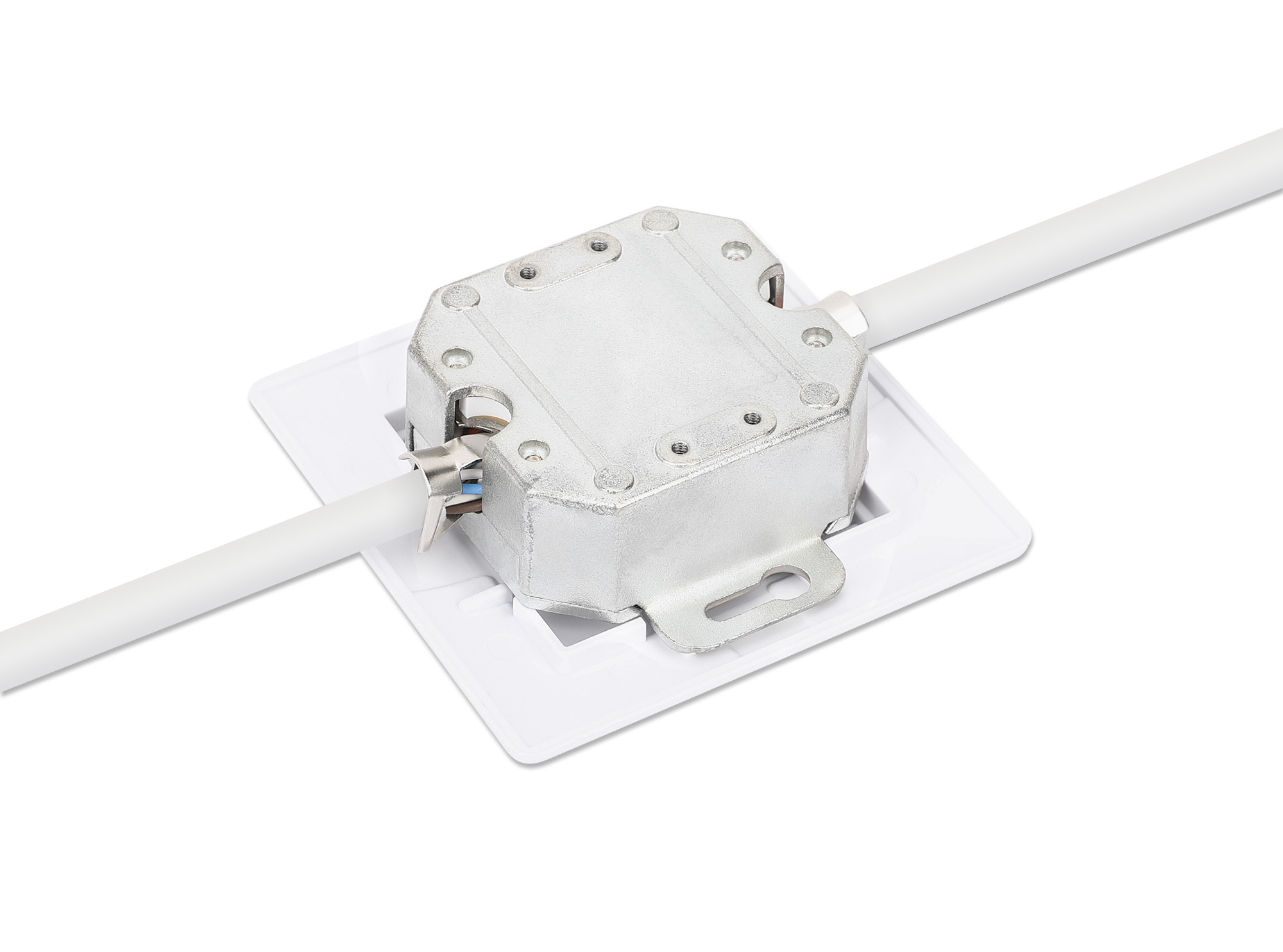 INTELLINET 2-Port Cat6a 10G RJ45-Unterputzdose STP weiß