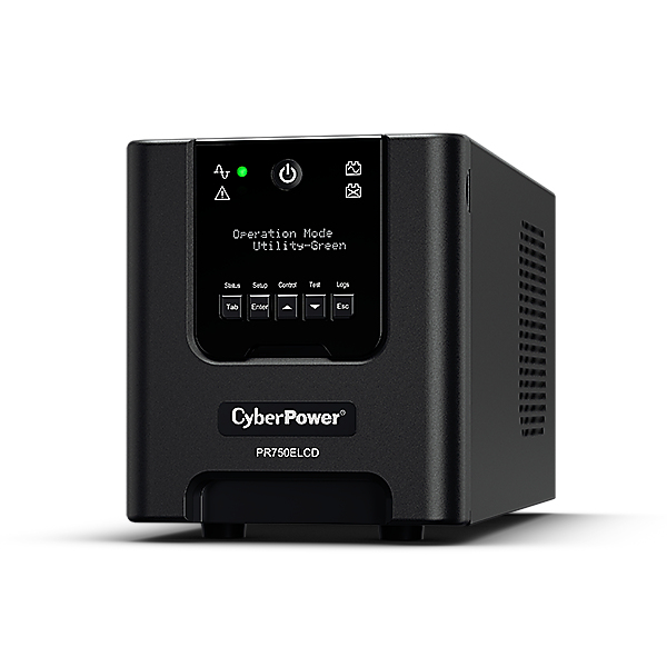 CyberPower PR750ELCD Line-Interactive USV 750VA/675W Tower, Reine Sinuswelle, AVR, LCD, Ausgang (6) IEC, RS232, USB (HID), EPO, Expansion Port für opt. Netzwerkkomunikation
