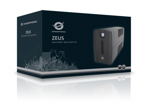 Conceptronic ZEUS02E Unterbrechungsfreie Stromversorgung (USV) Line-Interaktiv 0,85 kVA 480 W 4 AC-Ausgänge
