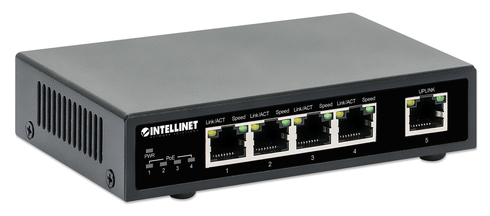 INTELLINET 5-Port Gigabit PoE+ Switch 62W