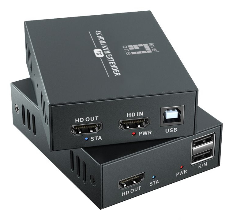 LevelOne HDMI Verlängerungskit Cat5/­6 4K/­60Hz 100m schwarz LevelOne HDMI Verlängerungskit Cat5/­6 4K/­60Hz 100m schwarz