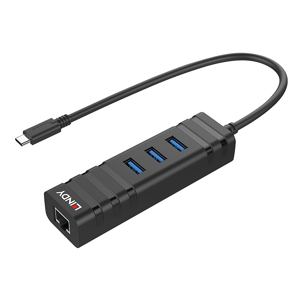 Lindy 43249 Schnittstellen-Hub USB 3.2 Gen 1 (3.1 Gen 1) Type-C 5000 Mbit/s Schwarz