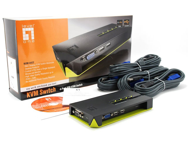 LevelOne 4-Port USB KVM Switch
