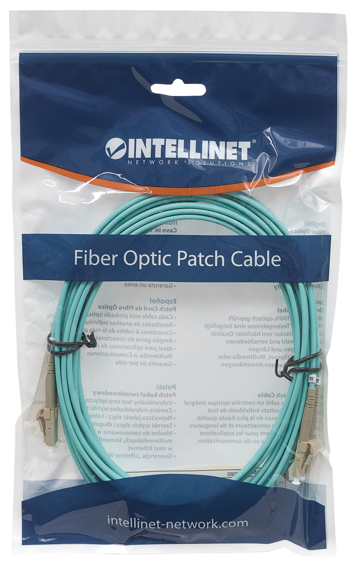 INTELLINET LWL Anschlusskabel LC/LC 5m Multimode OM3 aqua