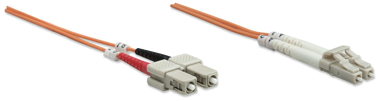 INTELLINET LWL Anschlusskabel LC/SC 2m  Multimode OM2 orange Lichtwellenleiterkab