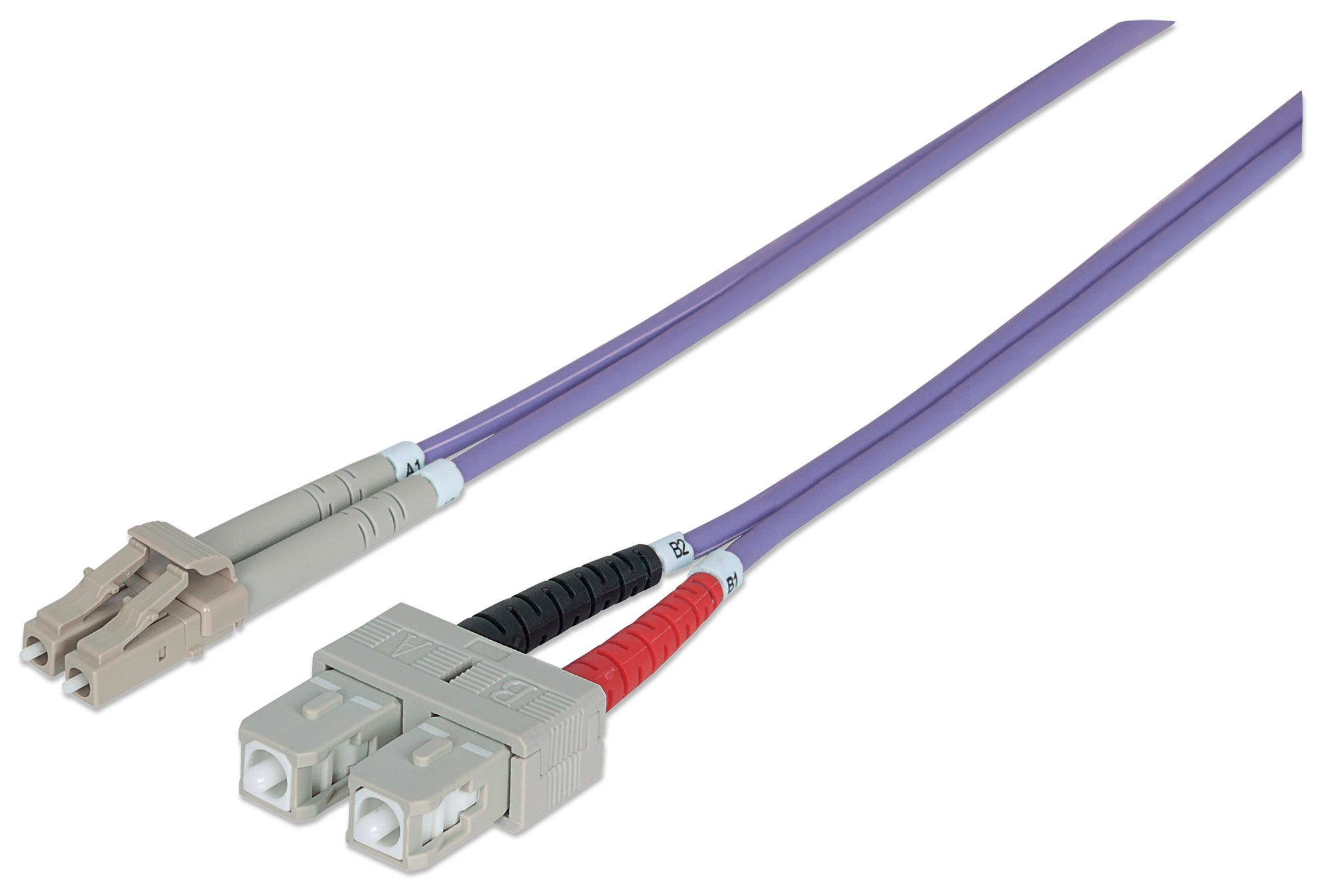 INTELLINET LWL Anschlusskabel LC/SC 2m  Multimode OM4 lila