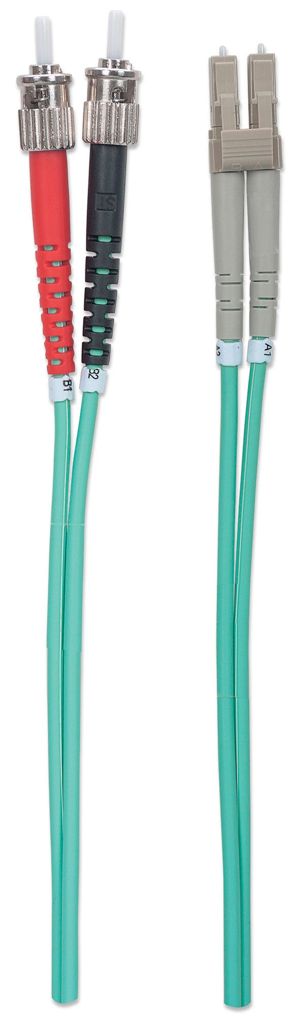 INTELLINET LWL Anschlusskabel LC/ST 2m  Multimode OM3 aqua