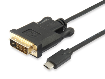 Equip Adapter USB-C->DVI-D(24+1) 1920x1200/­ 60Hz 1.80m PVC Polyb Equip Adapter USB-C->DVI-D(24+1) 1920x1200/­ 60Hz 1.80m PVC Polyb