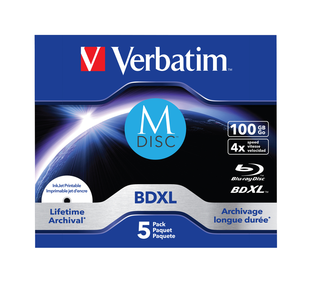 M-DISC Verbatim BD-R 4X 100 GB INKJET PRINTABLE retail