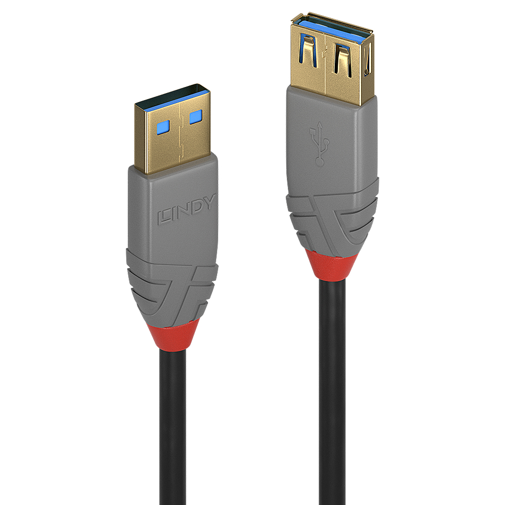 LINDY USB-Kabel USB 3.2 Gen1 USB-A Stecker, USB-A Buchse 2.00 m Schwarz 36762