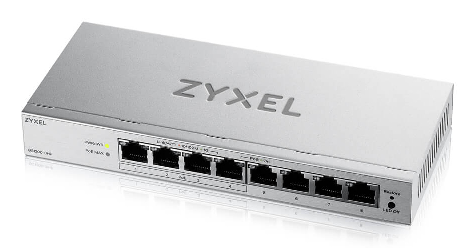Zyxel GS1200-8HPV3 8-Port Gigabit PoE+ web/&shy;smart managed