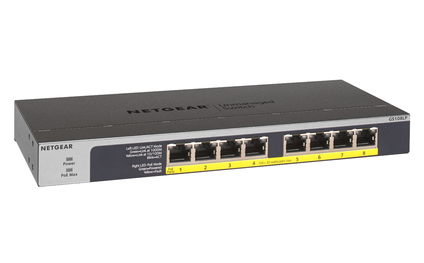 NETGEAR Switch 8x GE GS108LP-100EUS unmanaged