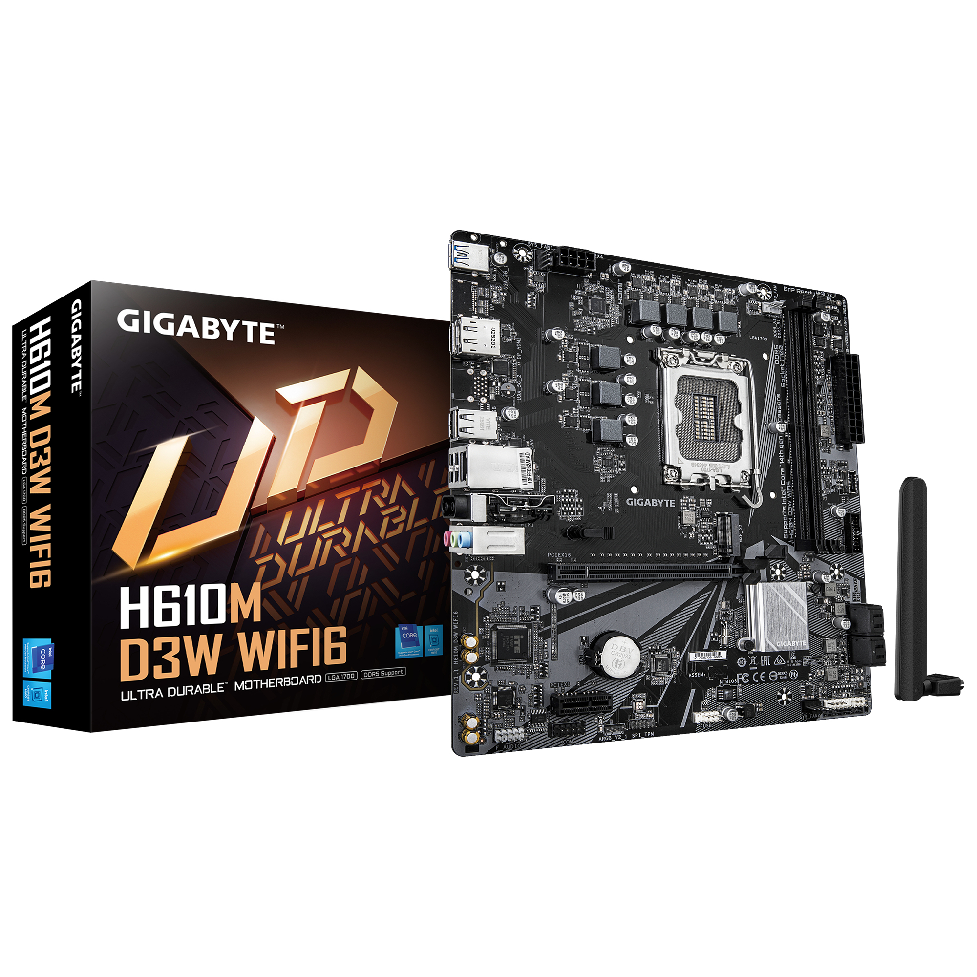 Gigabyte H610M D3W Wifi6 (H610,S1700,mATX,DDR5 Mainboards INTEL