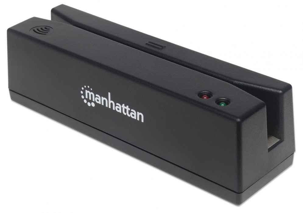 MANHATTAN Magnetkartenleser USB drei Spuren Leser   schwarz
