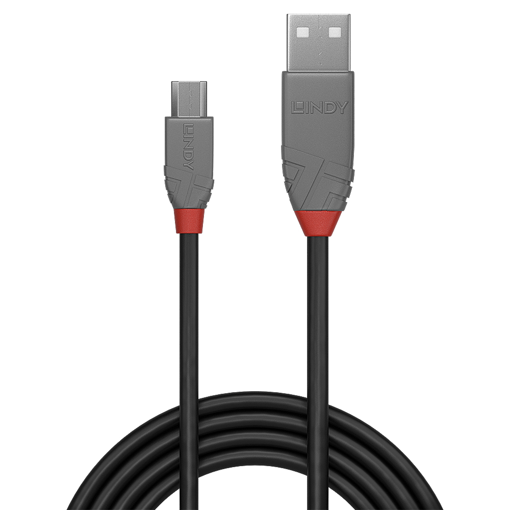 LINDY USB-Kabel USB 2.0 USB-A Stecker, USB-Micro-B Stecker 1.00 m Schwarz, Grau 36732