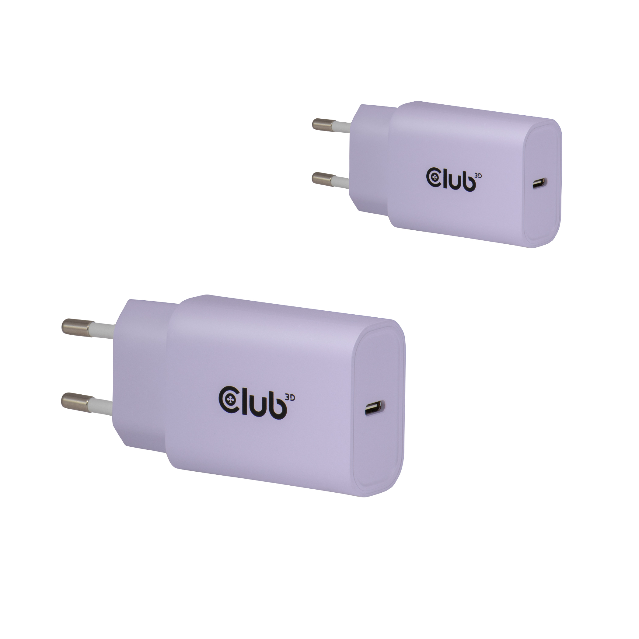 Club3D Lifestyle Ladegerät USB-C 30Watt, 2Stk lila retail