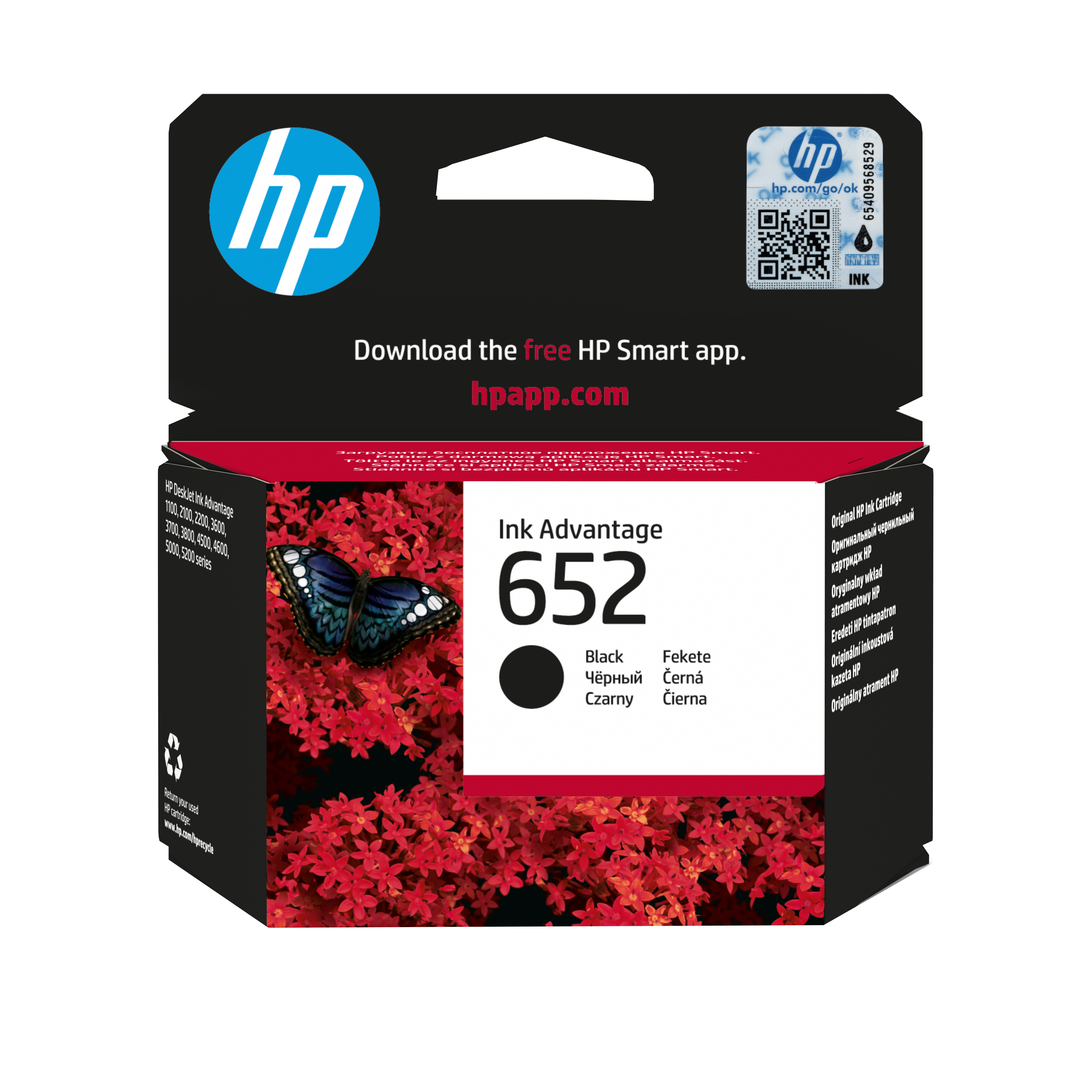 HP 652 Schwarz Tintenpatrone