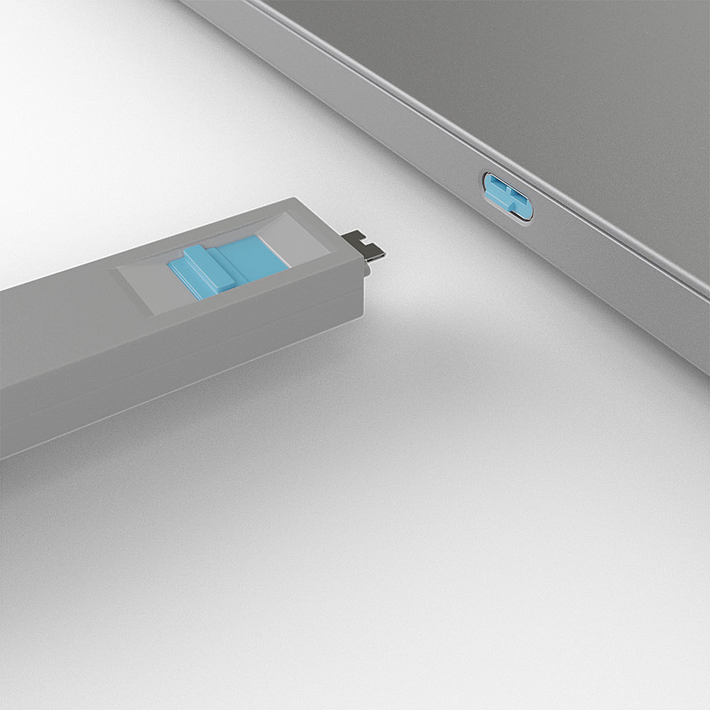 Lindy 40465 Schnittstellenblockierung Schnittstellenblockierung + Schlüssel USB Typ-C Blau Acrylnitril-Butadien-Styrol (ABS) 1 Stück(e)