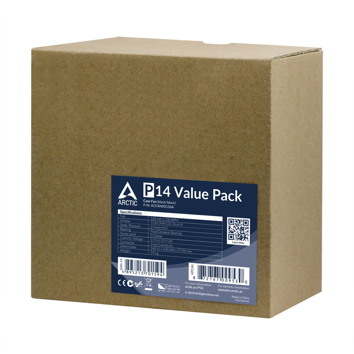 ARCTIC Lüfter 140*140*27 P14 (Value Pack 5)