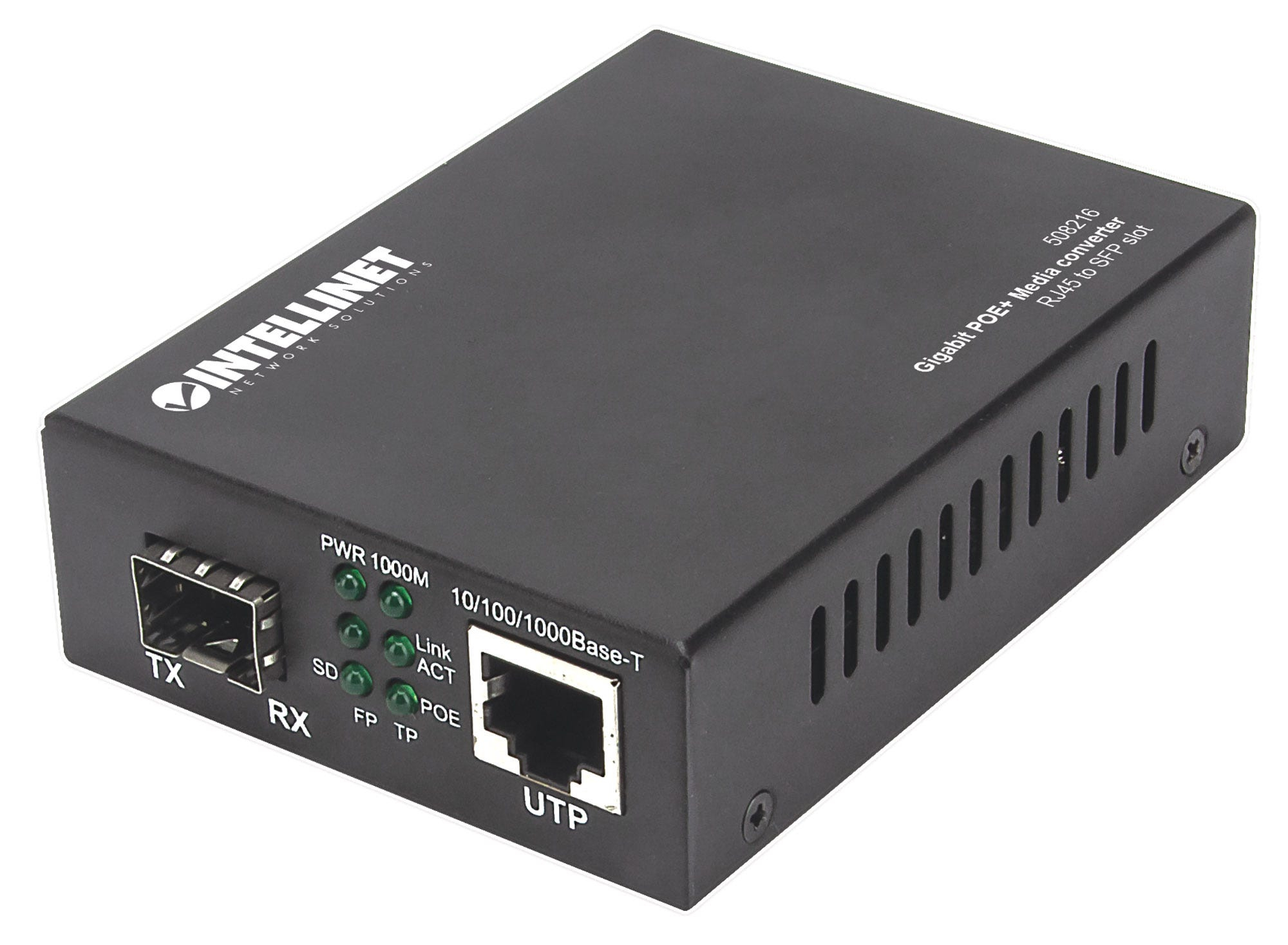 INTELLINET Gigabit PoE + Medienkonverter RJ45 SFP 120km INTELLINET Gigabit PoE + Medienkonverter RJ45 SFP 120km