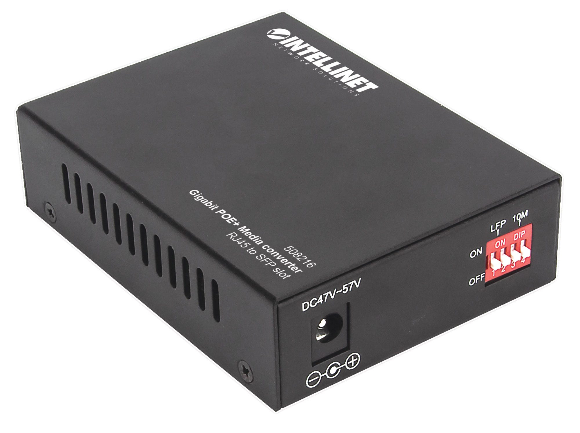 INTELLINET Gigabit PoE + Medienkonverter RJ45 SFP 120km