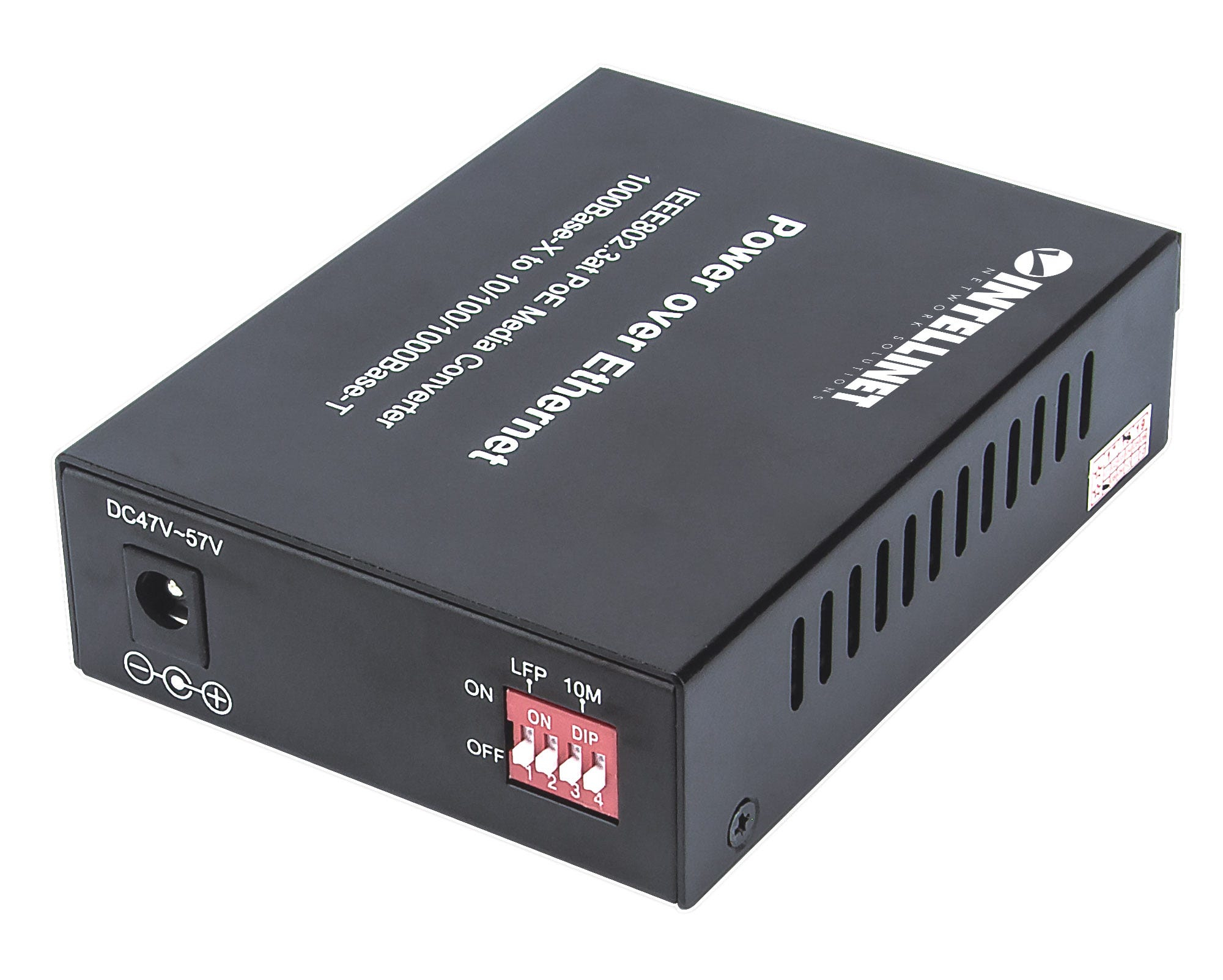 INTELLINET Gigabit PoE + Medienkonverter SC Singlemode 20km