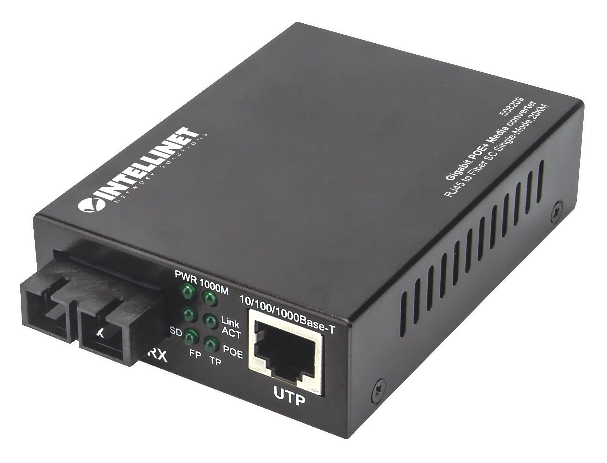 INTELLINET Gigabit PoE + Medienkonverter SC Singlemode 20km INTELLINET Gigabit PoE + Medienkonverter SC Singlemode 20km