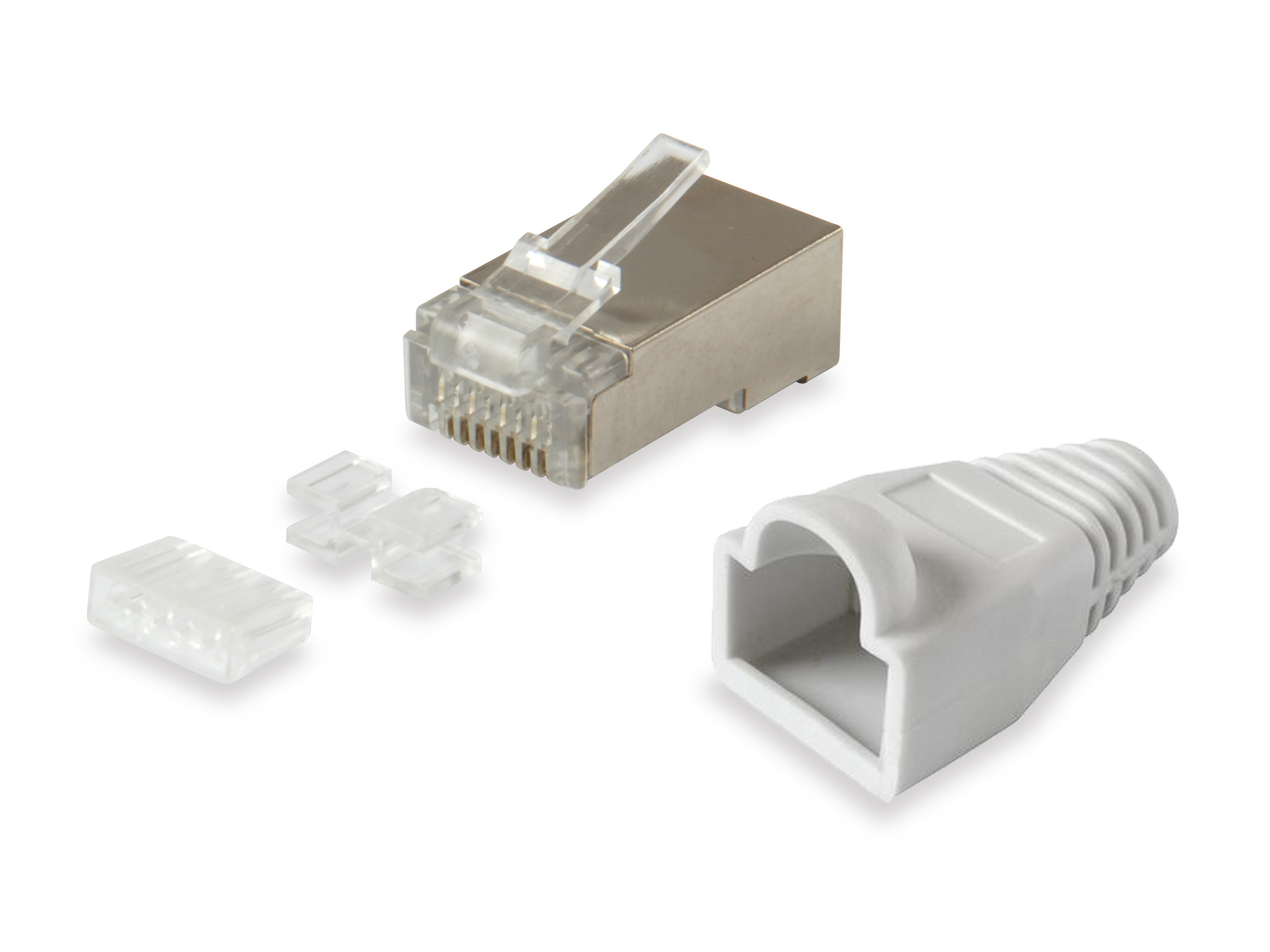 Equip Steckersatz Cat6 geschirmt RJ45 100Stk transp. Polybeutel