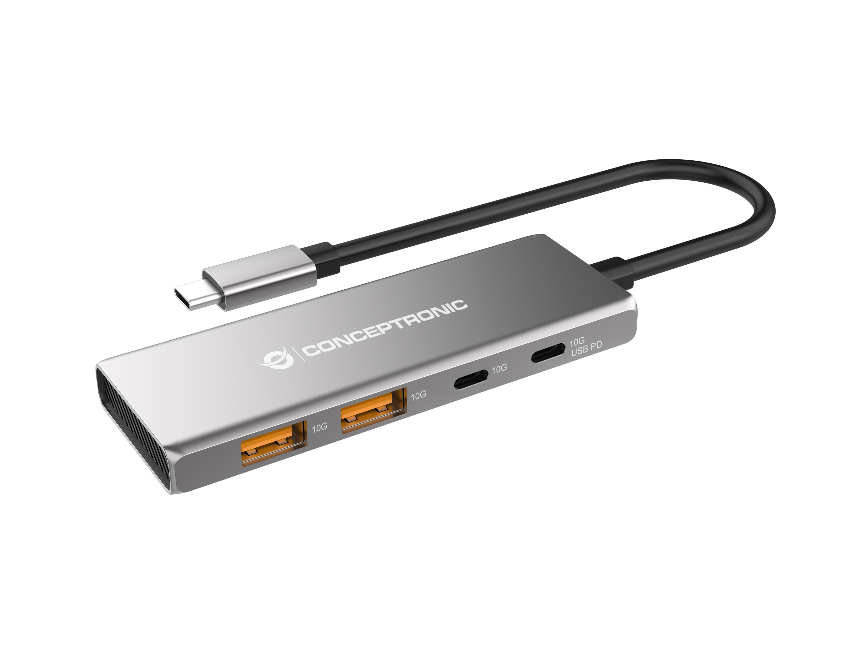 CONCEPTRONIC  4-1 Dock USB-C->2xUSB-C/&shy;2xUSB-A/&shy;100WPD 25cm gr