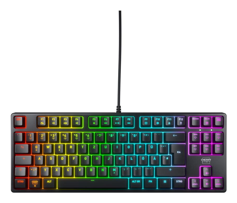 CHERRY XTRFY K4V2 Tastatur RGB Wired DE Red TKL 80% schwarz CHERRY XTRFY K4V2 Tastatur RGB Wired DE Red TKL 80% schwarz