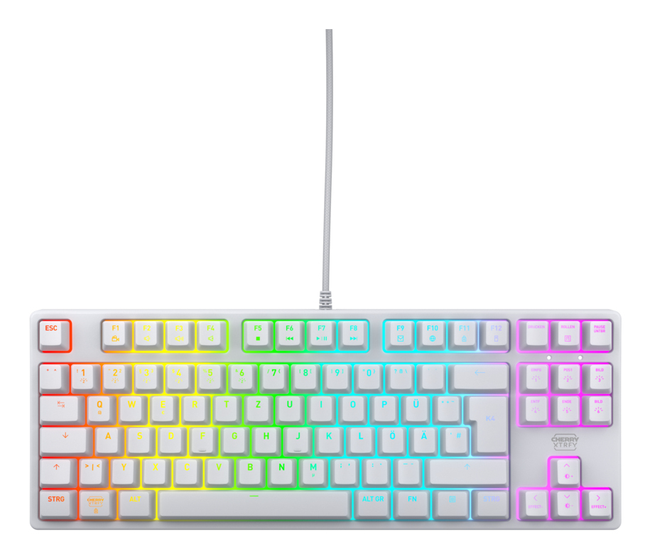 CHERRY XTRFY K4V2 Tastatur RGB Wired DE Red TKL 80% weiß CHERRY XTRFY K4V2 Tastatur RGB Wired DE Red TKL 80% weiß