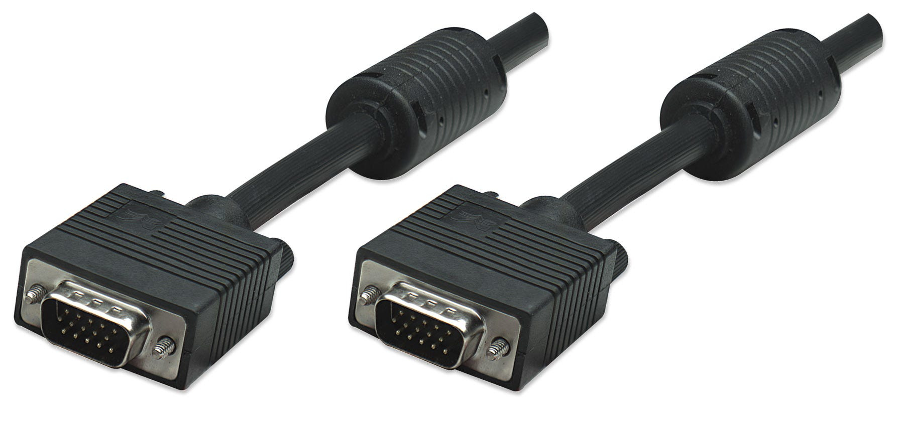 MANHATTAN SVGA Kabel HD15 St/St  1.8m  Ferritkern   schwarz Video/VGA Kabel