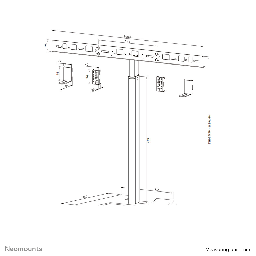 Neomounts BOS Videobar-Bodenstativ schwarz Max.10KG