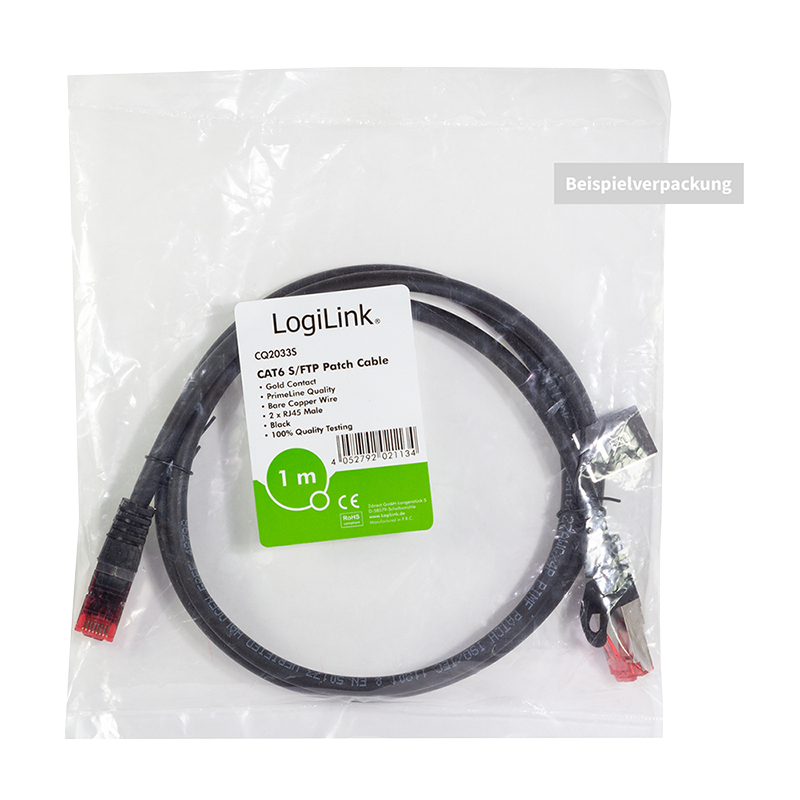 Logilink Patchkabel CAT6 S/FTP AWG27 PIMF 5,00m schw.