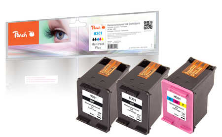 Peach Patrone HP Nr.301 MultiPack Plus no ink level chip remanufactured Patronen HP