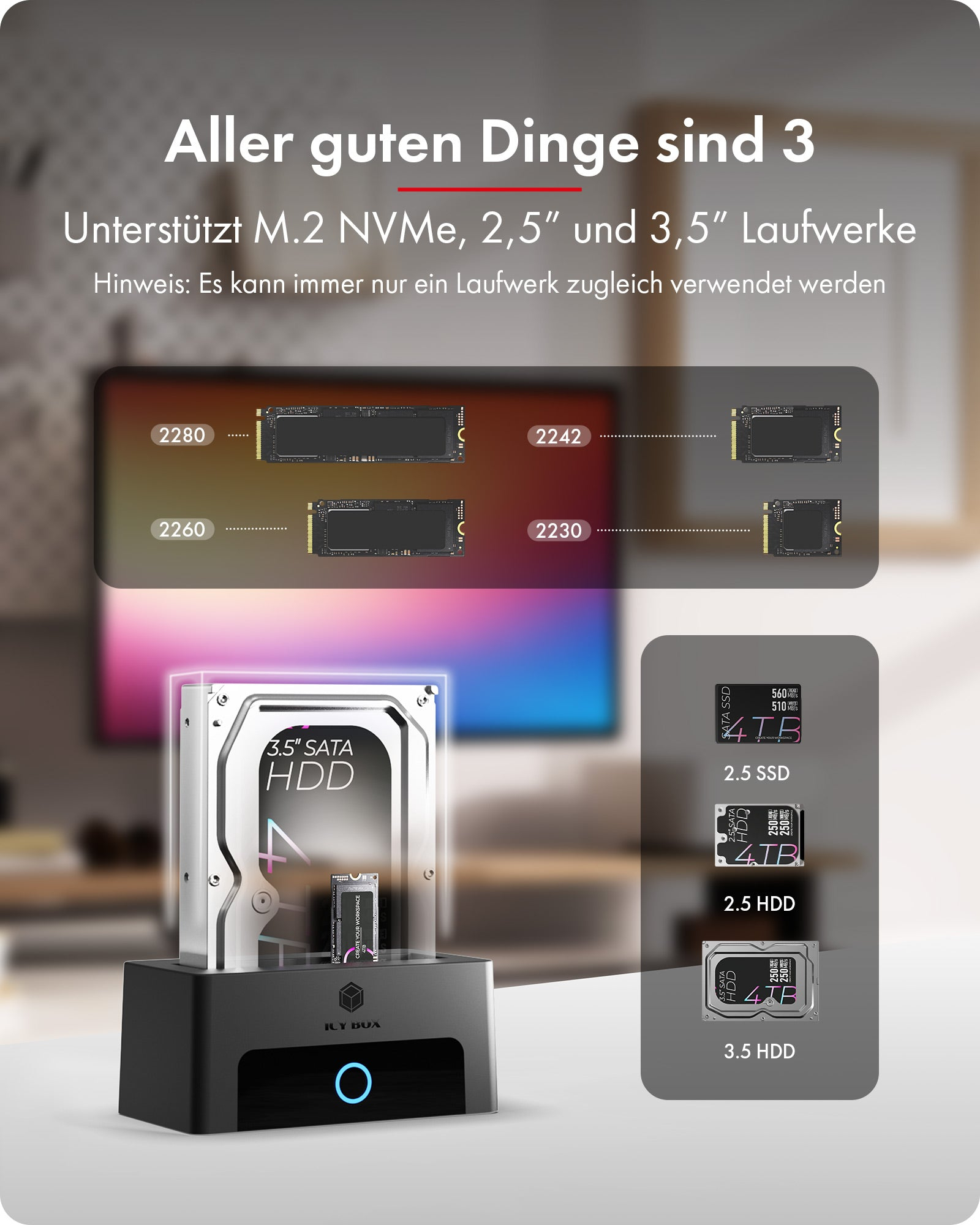 Dockingstation IcyBox für M.2 NVMe 2,5