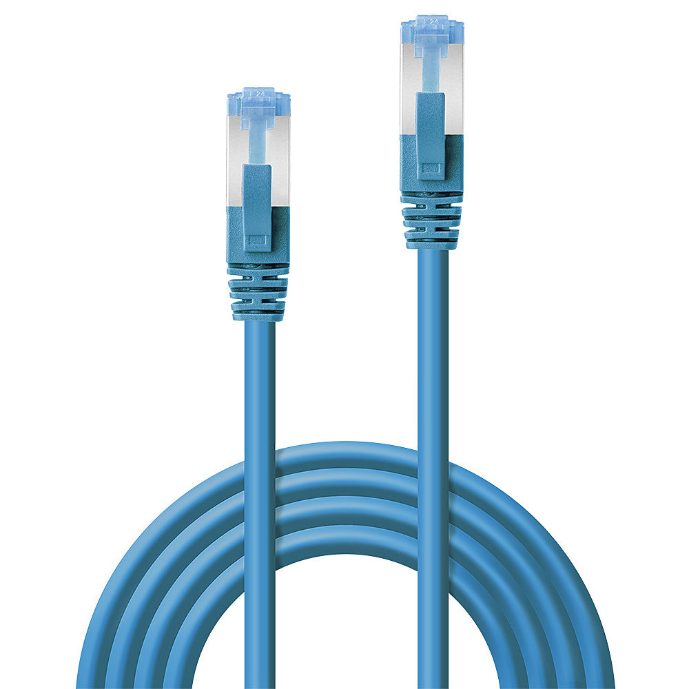 LINDY Patchkabel Cat6A S/FTP PIMF LSZH blau 0.30m Patchkabel RJ45