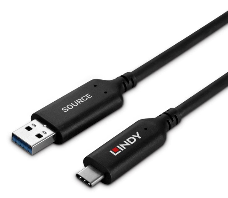 LINDY 50m USB 3.2 Gen 1 Typ A an C Hybridkabel