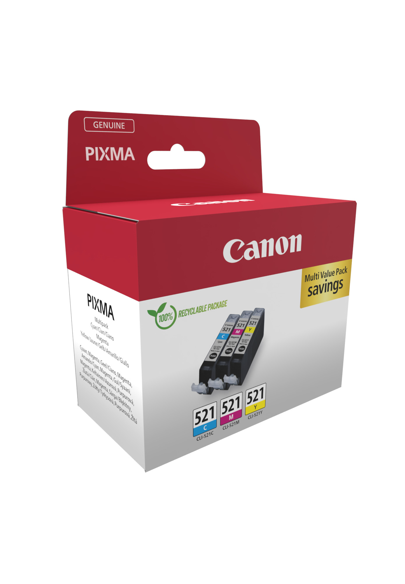 Patrone Canon CLI-521 3er-Pack Tricolor PatronenValuePack