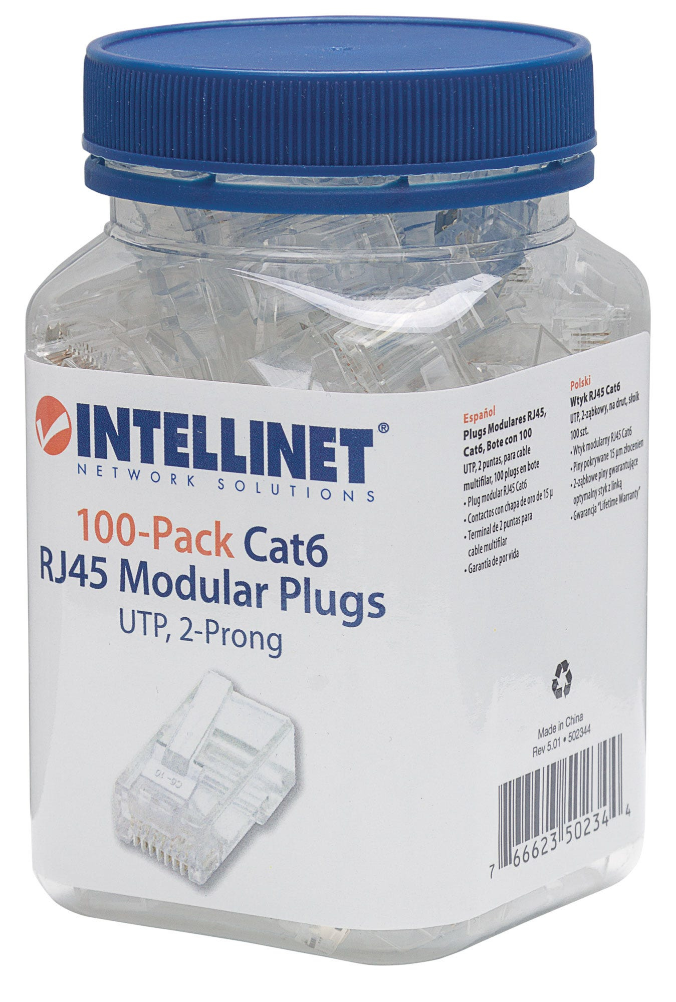 INTELLINET Modularstecker RJ45 Cat6 UTP 100er Pack