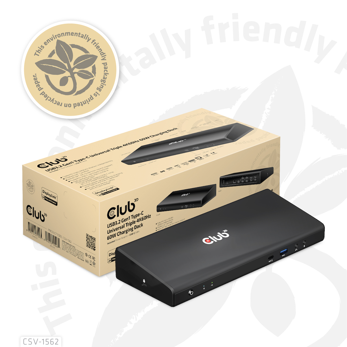 Club3D 4K ChargingDock USB-C ->6xUSB3/&shy;2xDP/&shy;HDMI/&shy;LAN/&shy;Audio retail