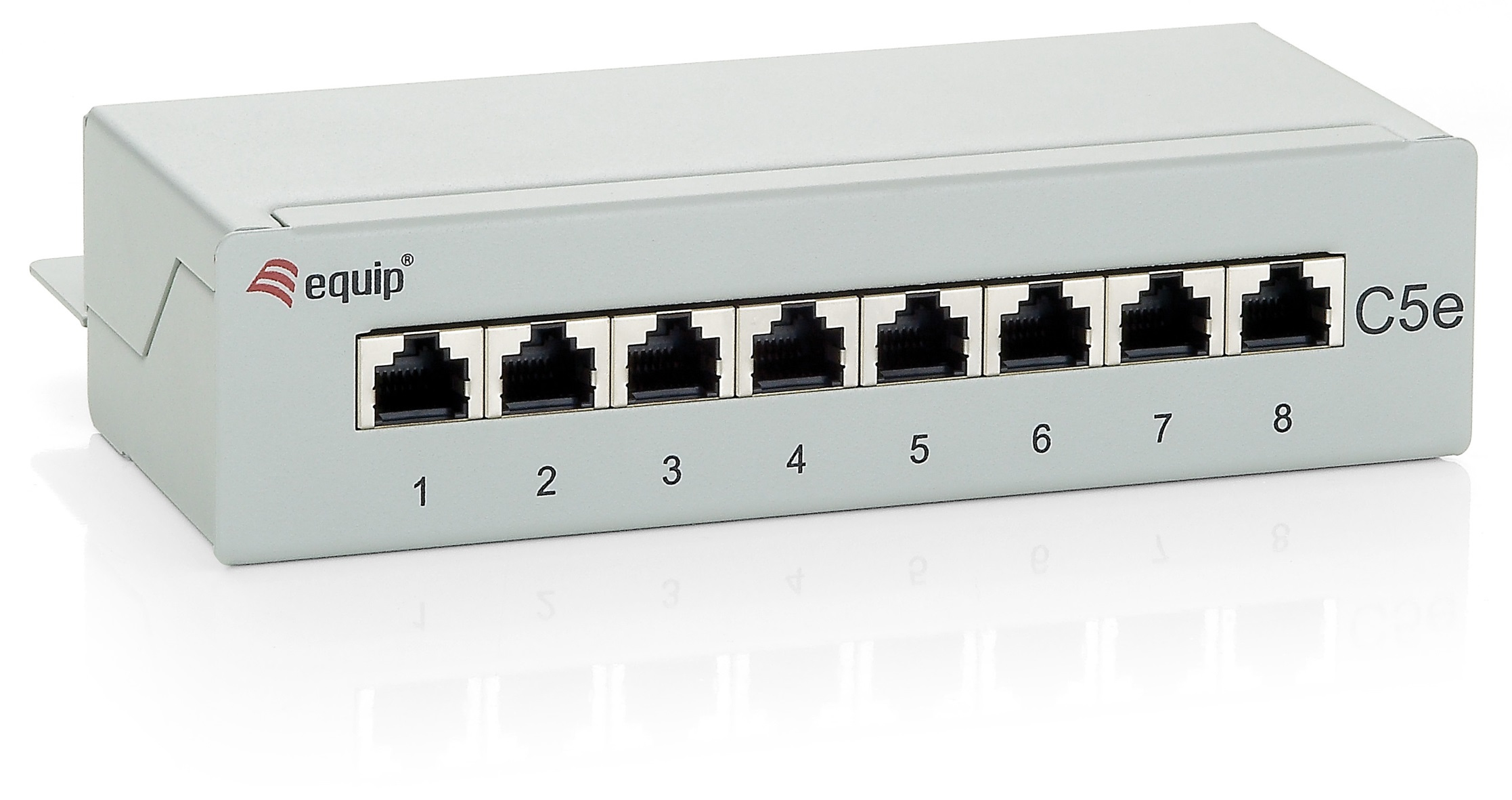 Equip Patchpanel  8xRJ45 Cat5e Desktop        100MHz RAL7035