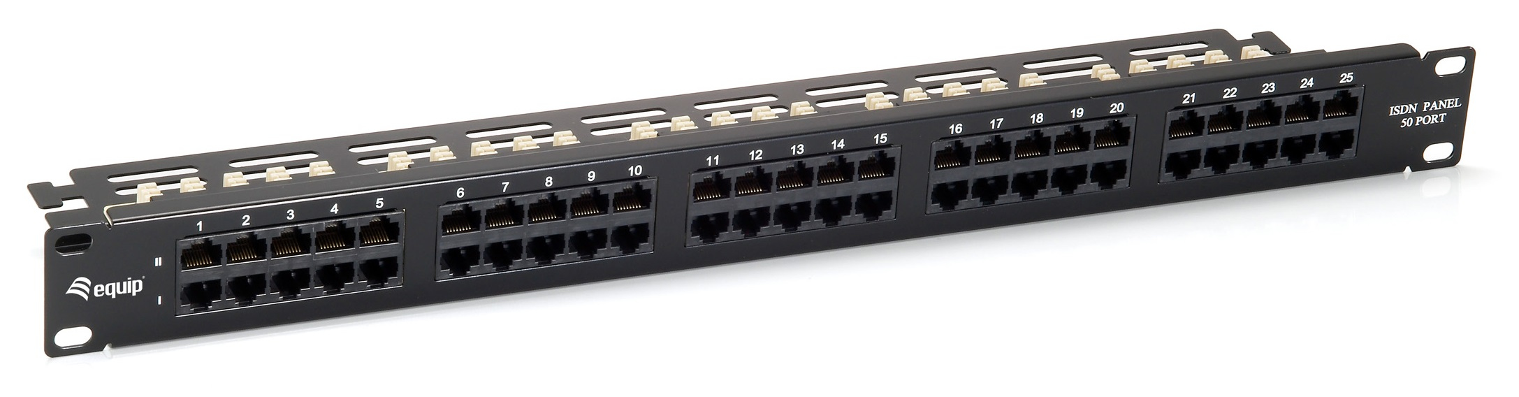 Equip 19" Patchpanel 50xRJ45 Cat3 UTP 1U ISDN RAL9005