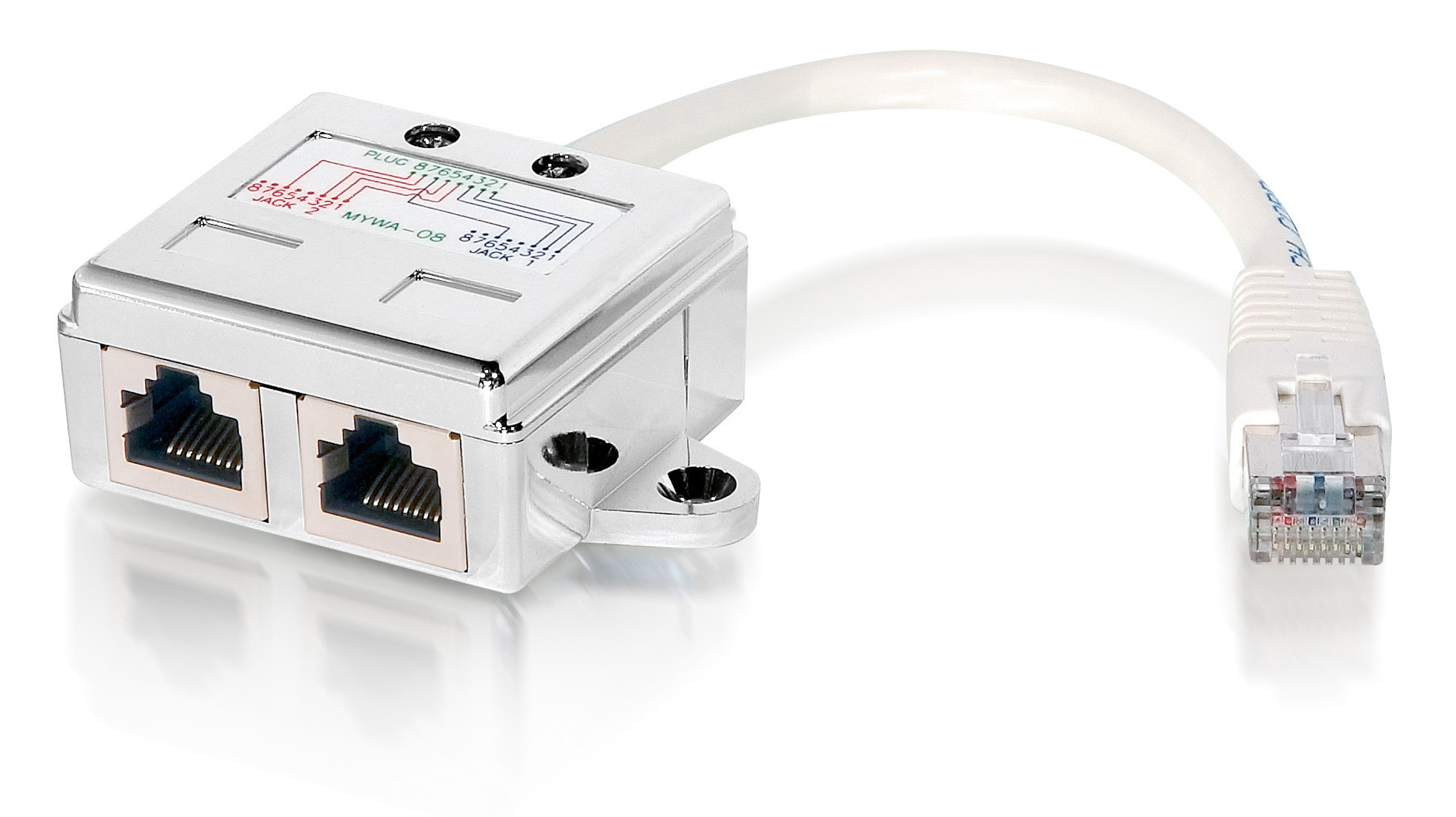Equip 2-Port Splitter Cat5e RJ45->2xRJ45 FTP St/&shy;Bu     0.15m Pol