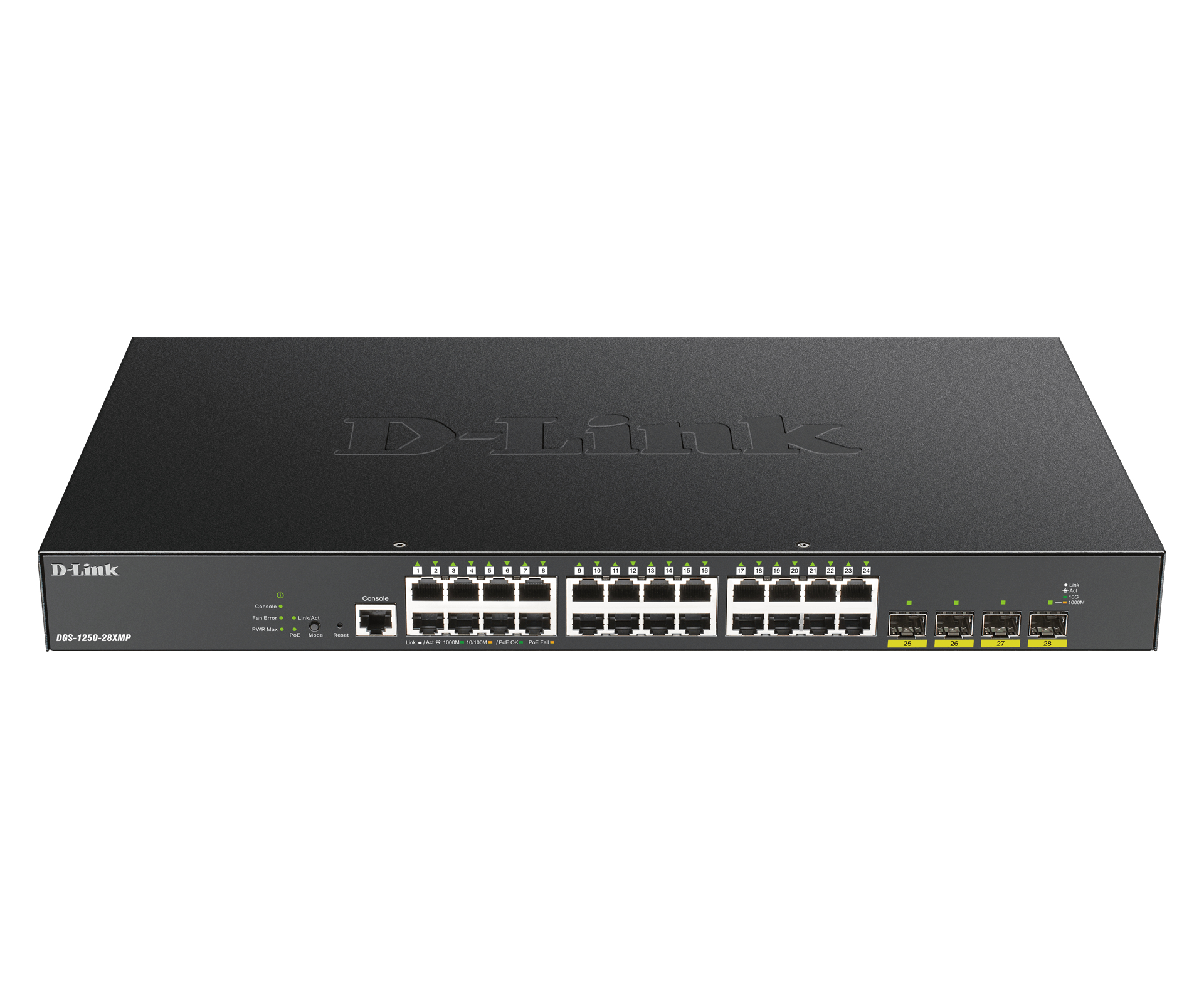 Switch 440mm D-Link DGS-1250-28XMP 4*SFP+/24*GE PoE+ retail