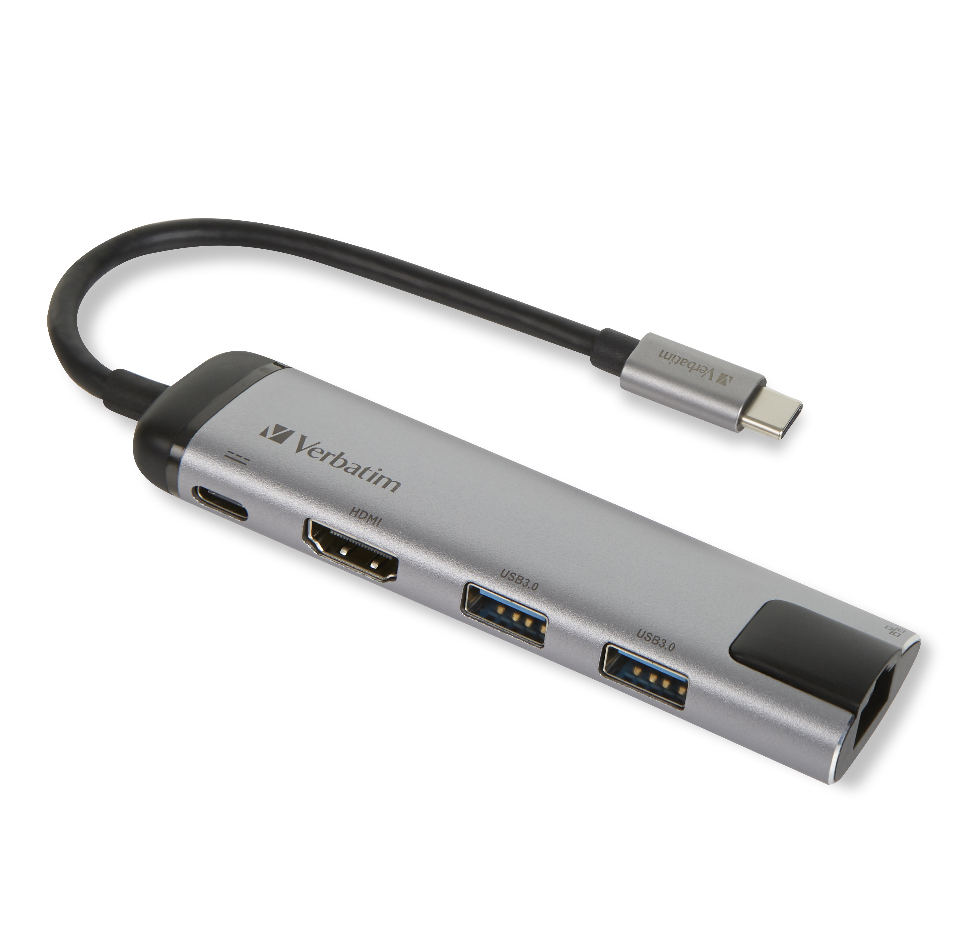USB-C Verbatim Adapter USB 3.1 GEN 1/&shy; USB 3.0 x 2 HDMI RJ45