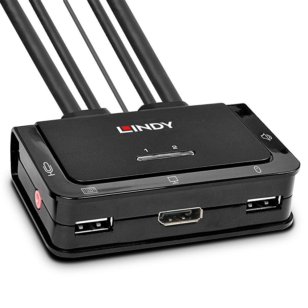 LINDY 2 Port DisplayPort 1.2, USB 2.0 KVM Switch mit Audio LINDY 2 Port DisplayPort 1.2, USB 2.0 KVM Switch mit Audio