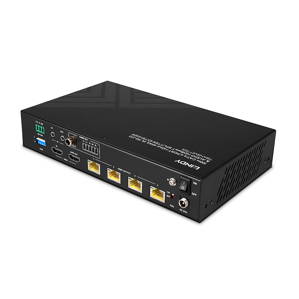 LINDY 100m 4 Port Cat.6 HDMI 4K60 HDBaseT Splitter Extender
