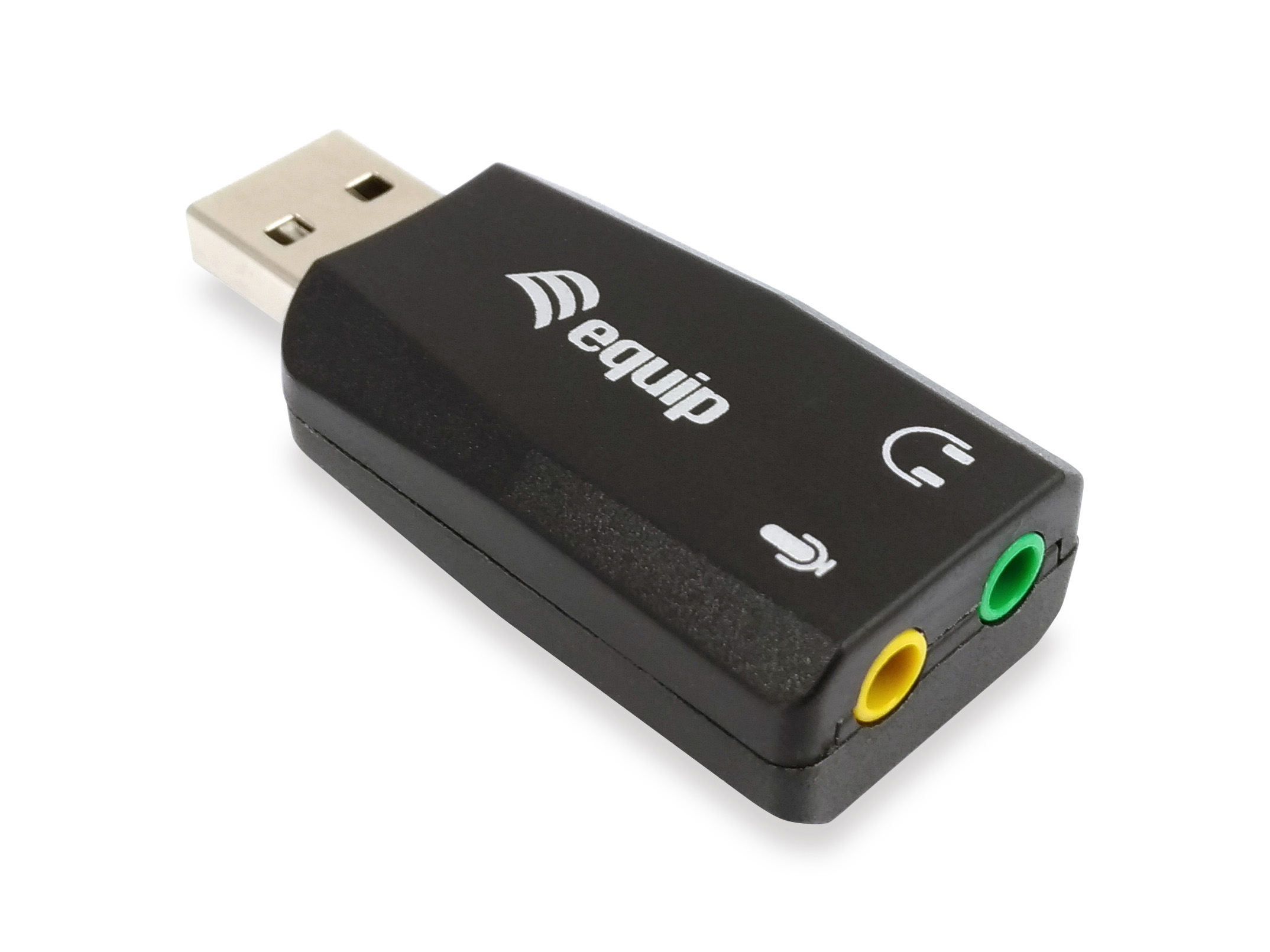 Equip Adapter USB-A->      2x3.5mm St/&shy;Bu             schwarz