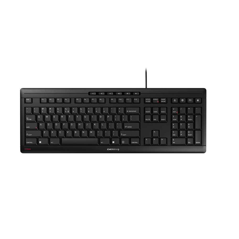 Article image: CHERRY STREAM Tastatur Wired EU 1.80m schwarz/grau